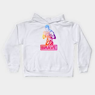 Brave Boxer Diagonal Colors Kids Hoodie